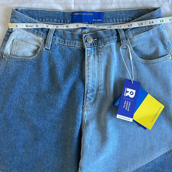 DL1961 KSENIA SCHNAIDER Zoie Wide Leg Patch Work Relax Vintage Size 28 - Picture 9 of 16